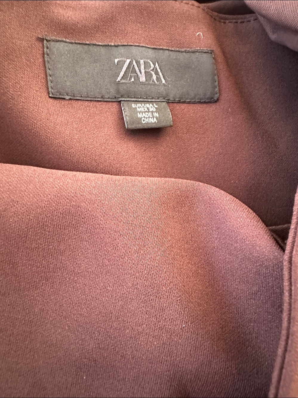 Zara Sleeveless off shoulder Draped Mini Dress in Chocolate Brown - Picture 8 of 8
